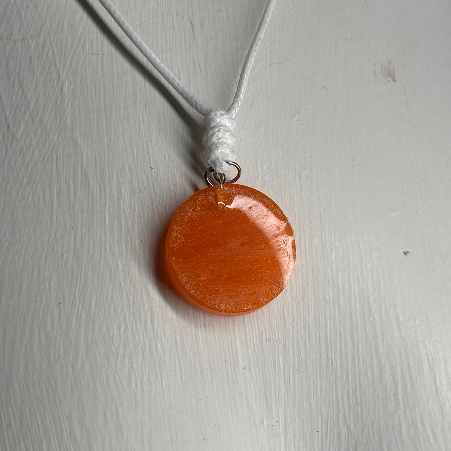 Orange Knight - Handmade Resin Chess Necklace