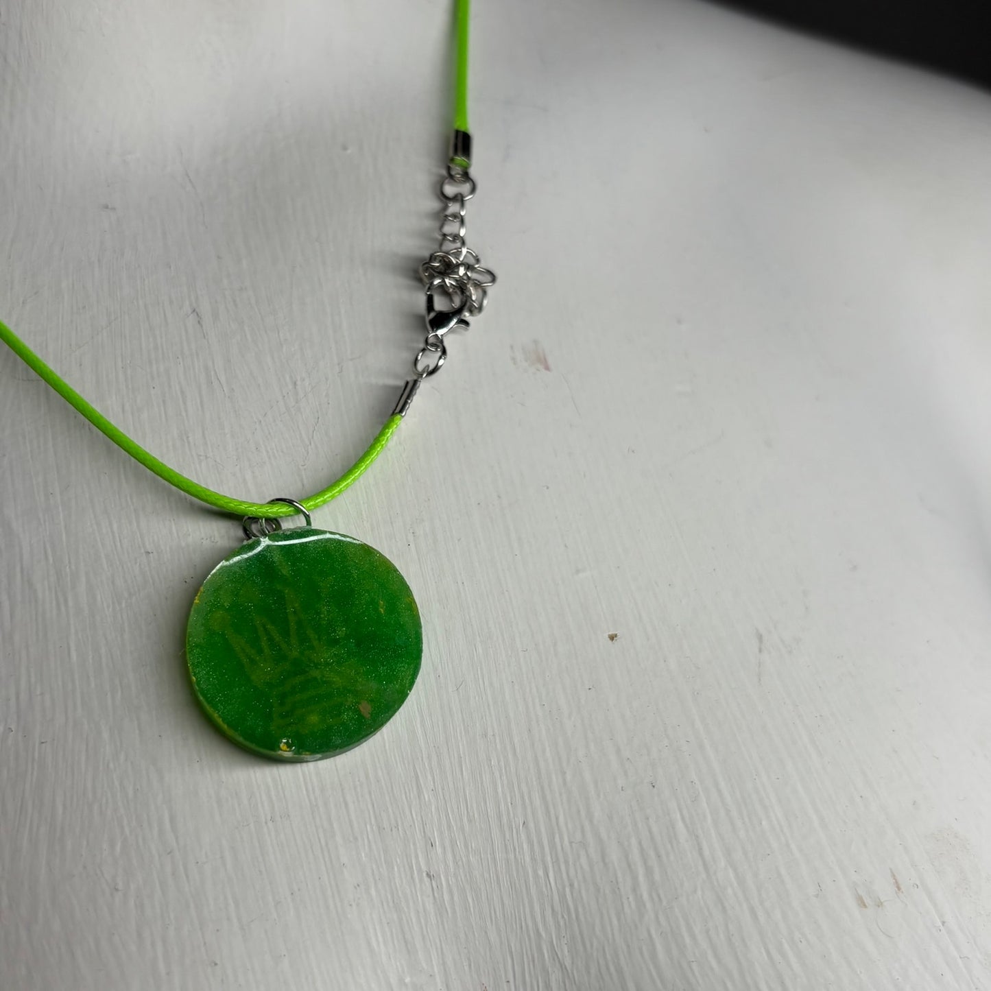 Green Queen - Handmade Resin Chess Necklace