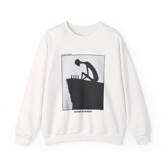 Solitude - White Chess Crewneck Sweater