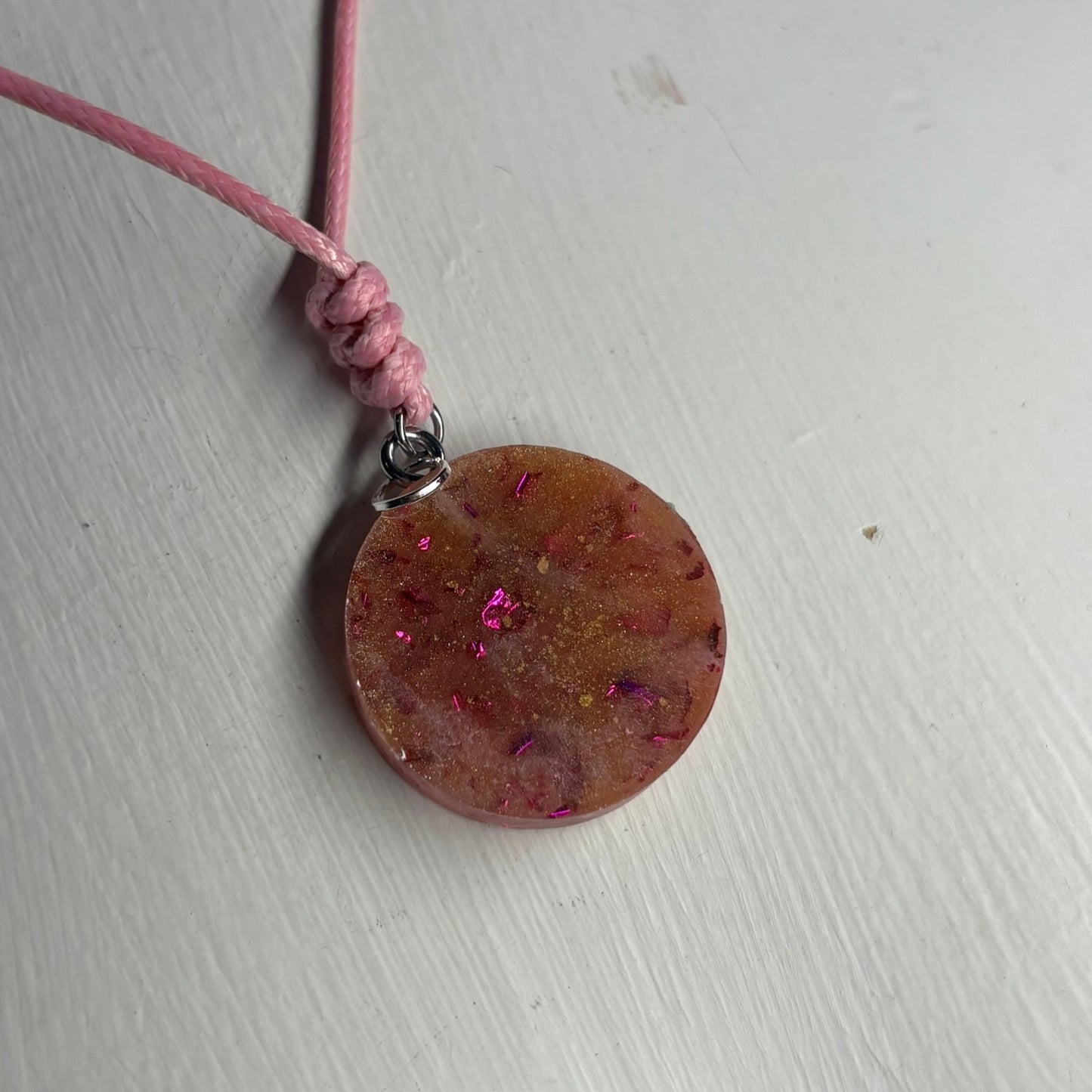 Vintage Pink Pawn - Handmade Resin Chess Necklace