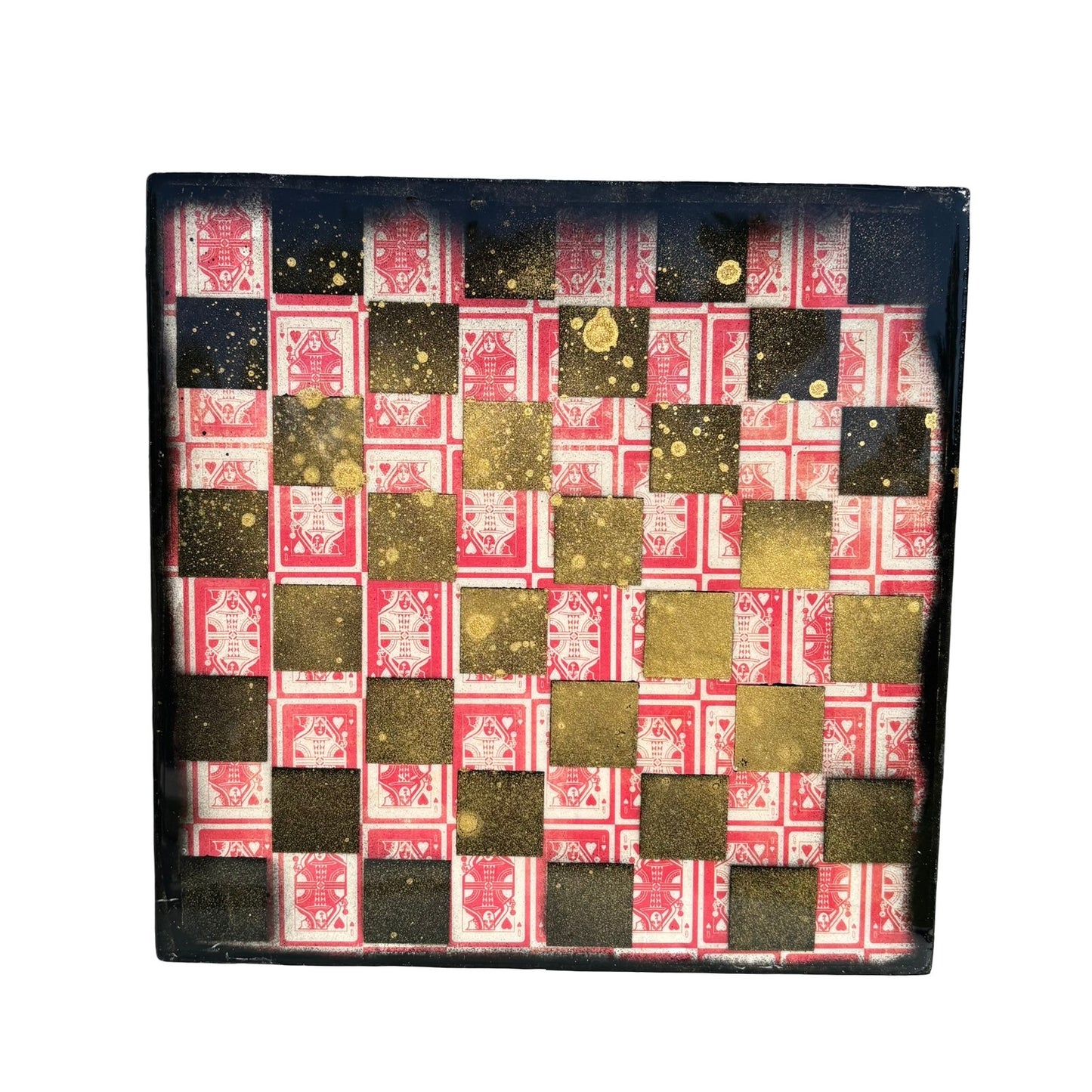 Golden Red & White - Resin Coated Chess Board