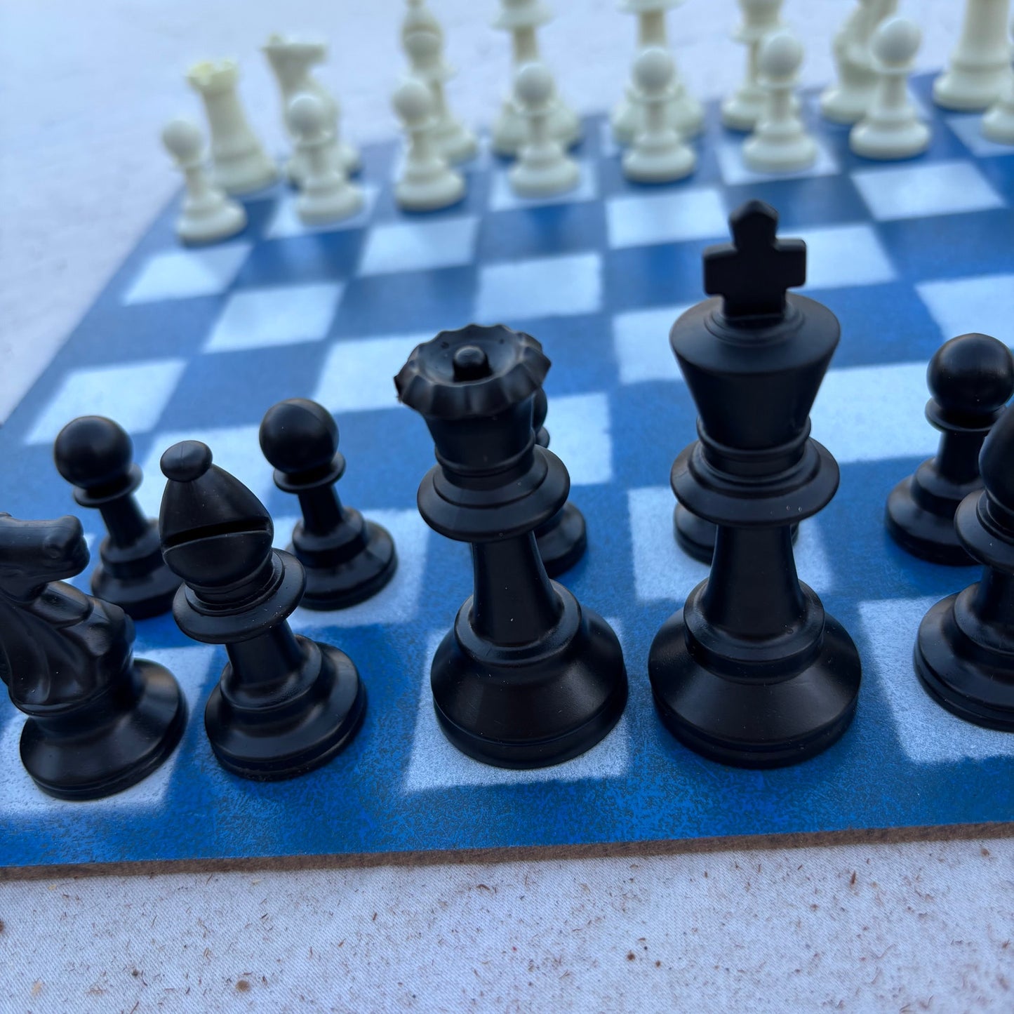 Simple Blue - Painted Chess Set