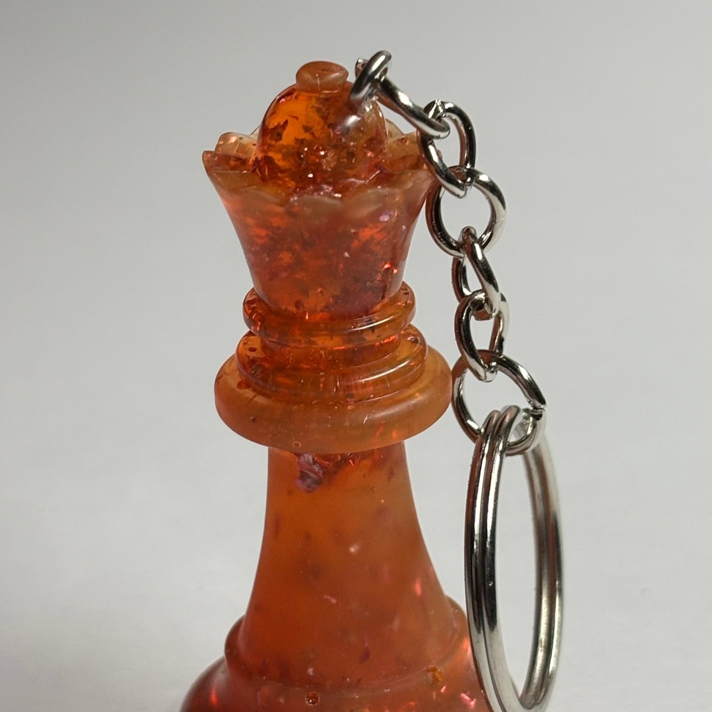 Orangish Red Crystal Queen - Handmade Resin Keychain