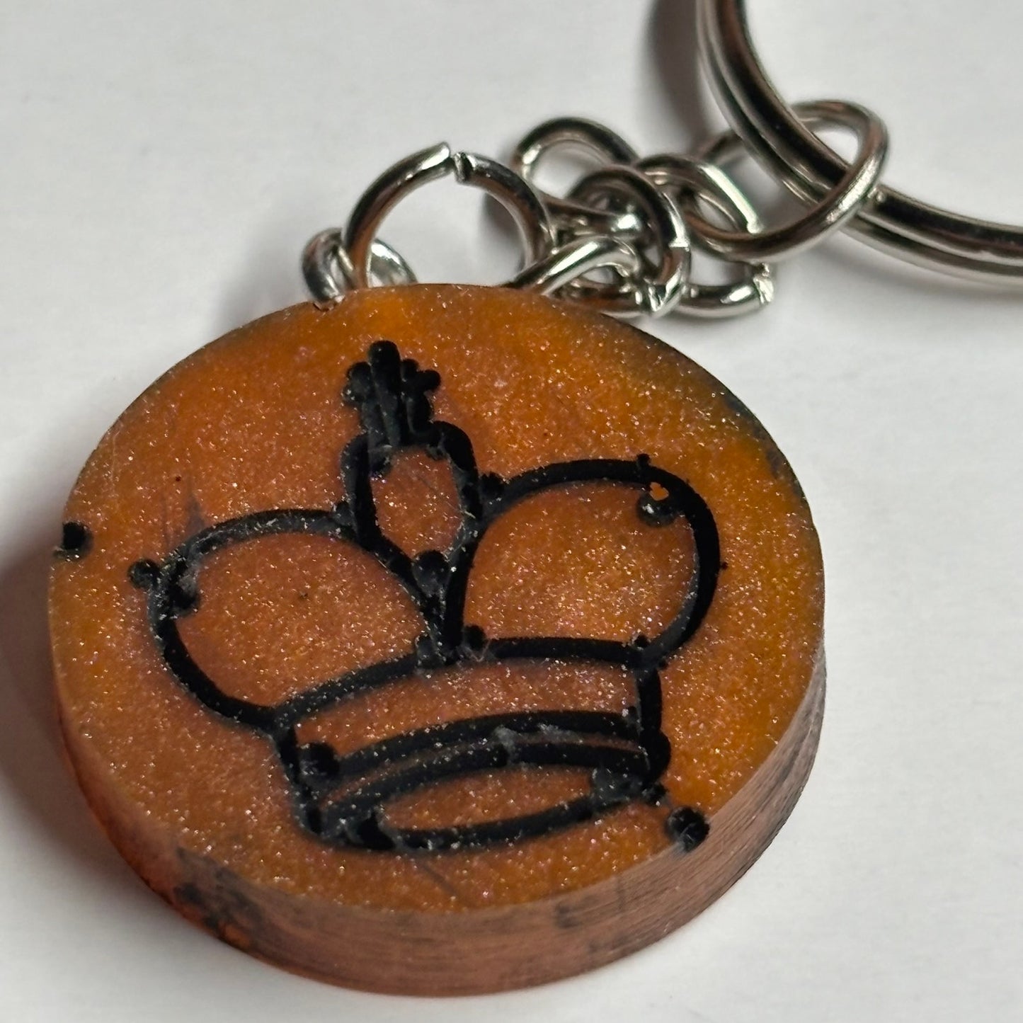 Dirty Orange King - Handmade Resin Keychain - Flat Edition