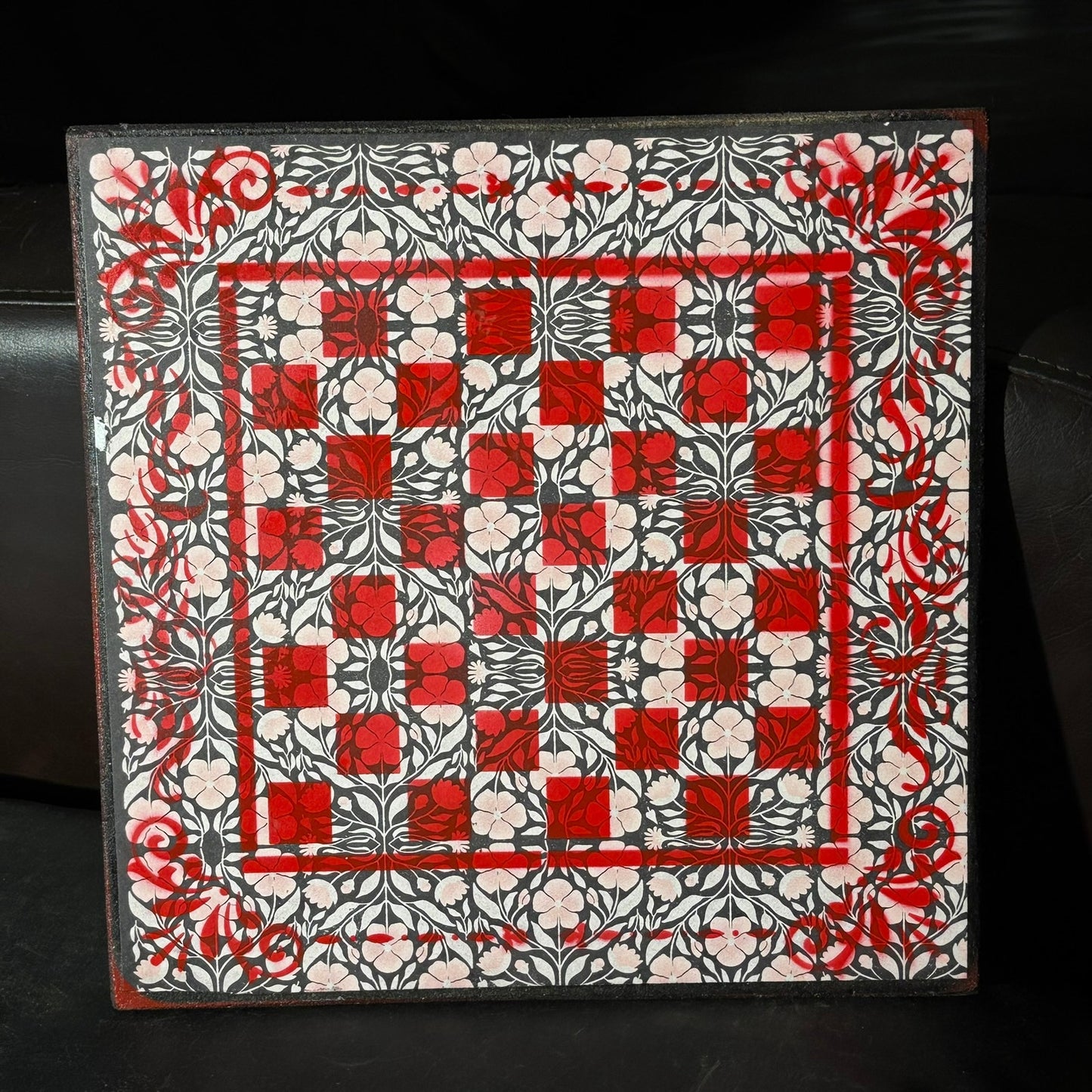 Vintage Red - Scrapbook Chess Board