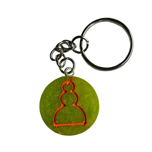 Green Orange Pawn - Handmade Resin Keychain