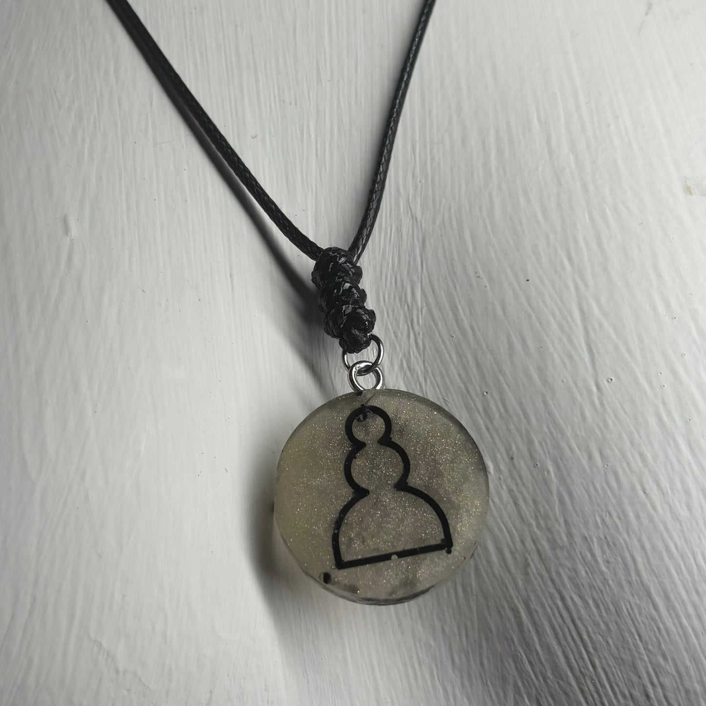 Silver Pawn - Handmade Resin Chess Necklace