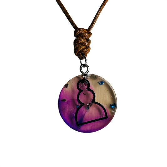 Purple Rift Pawn - Handmade Resin Chess Necklace