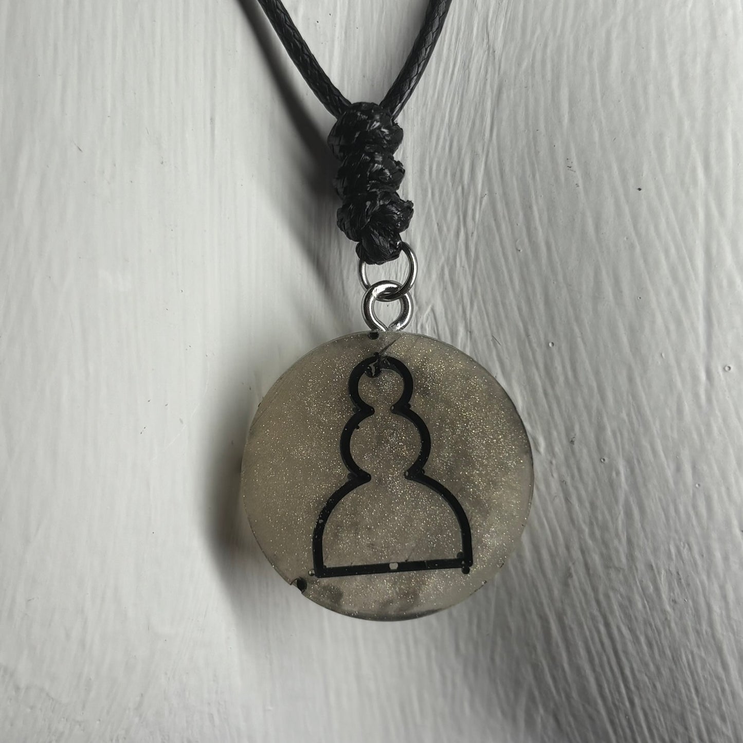 Silver Pawn - Handmade Resin Chess Necklace