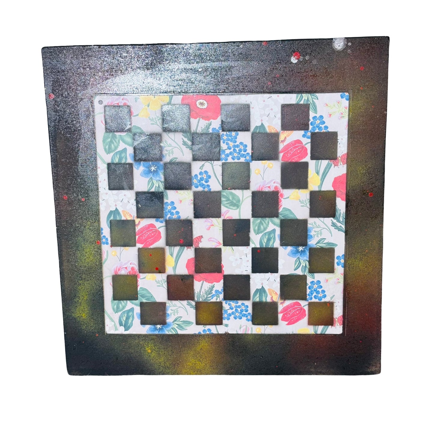 Colorful Flower Garden Pattern - Large Scrapbook Chess Board