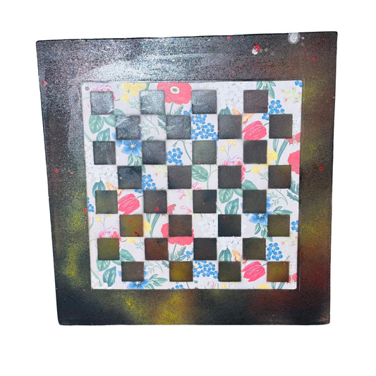 Colorful Flower Garden Pattern - Large Scrapbook Chess Board