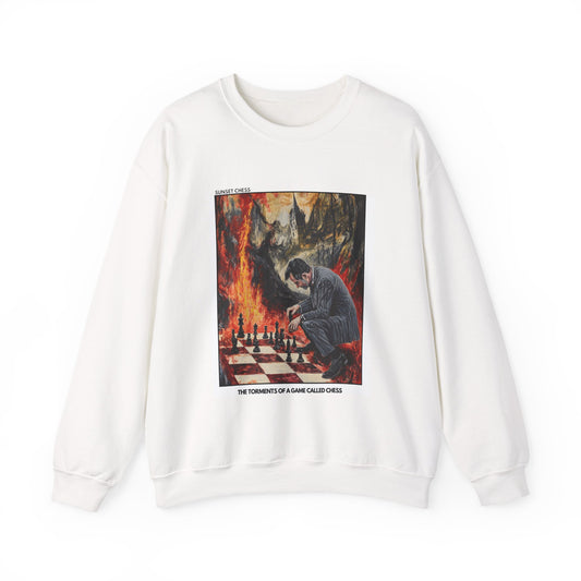 Torments of Chess - White Chess Crewneck Sweater