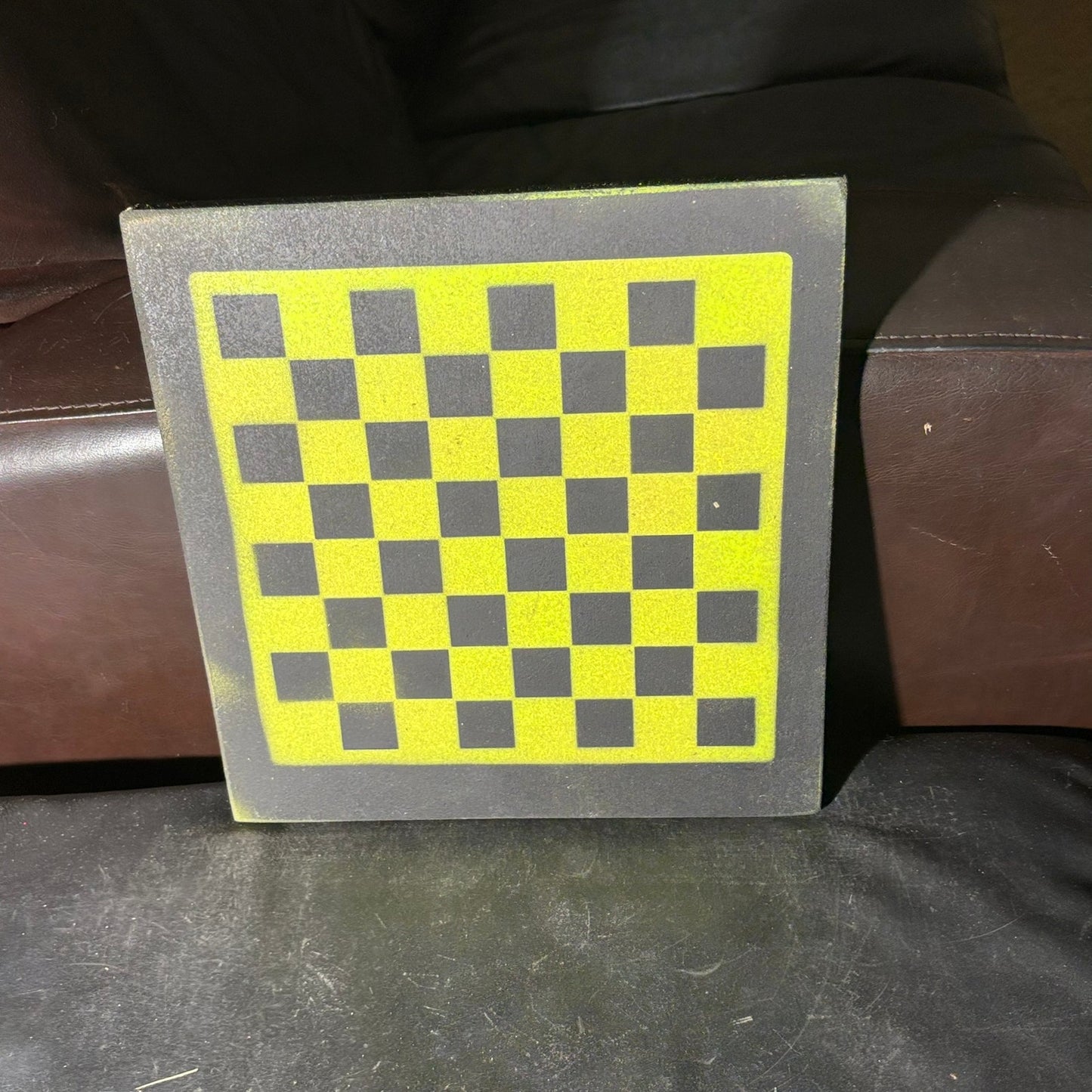 Green & Black - Painted Chess Board