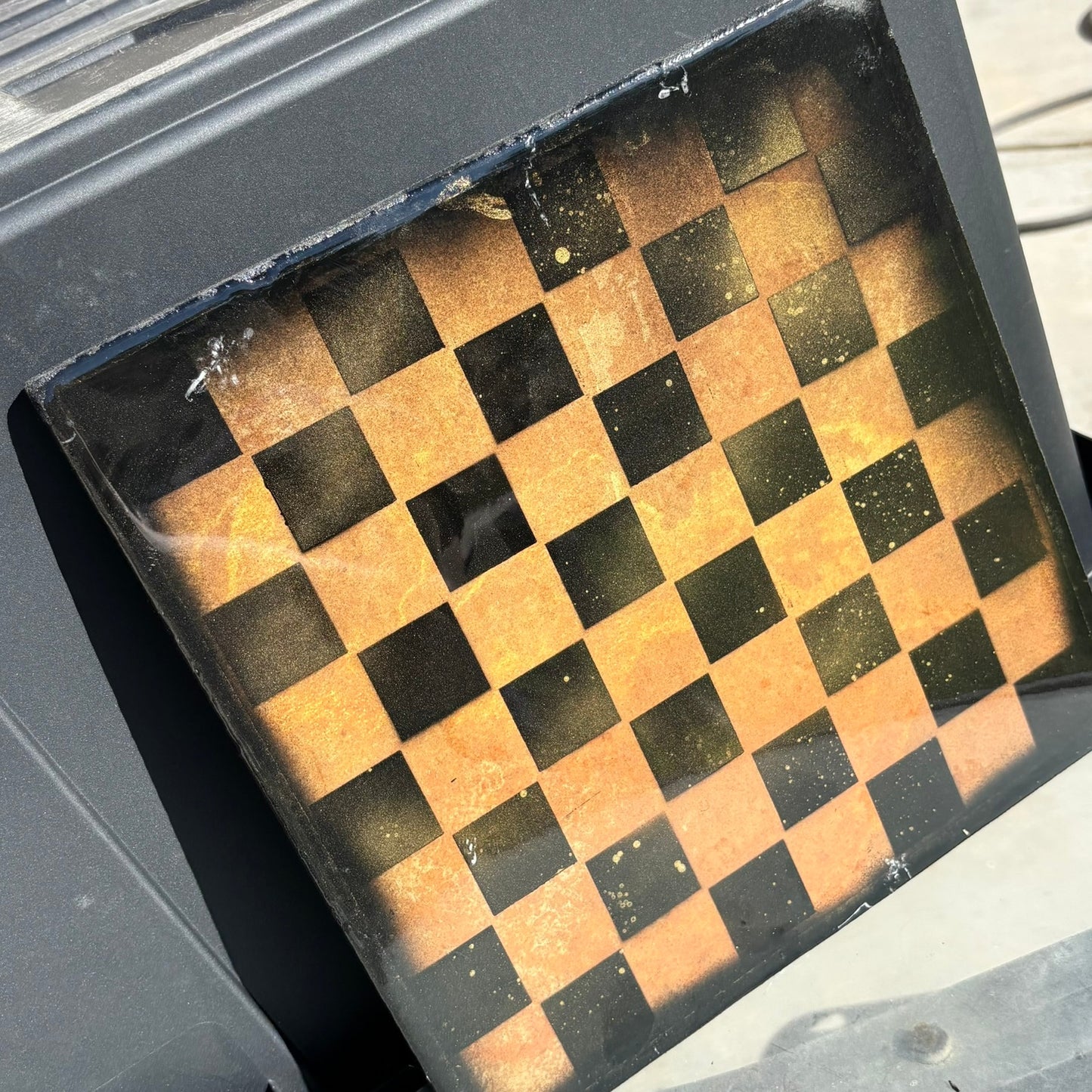 Fire Orange - Resin Coated Chess Board