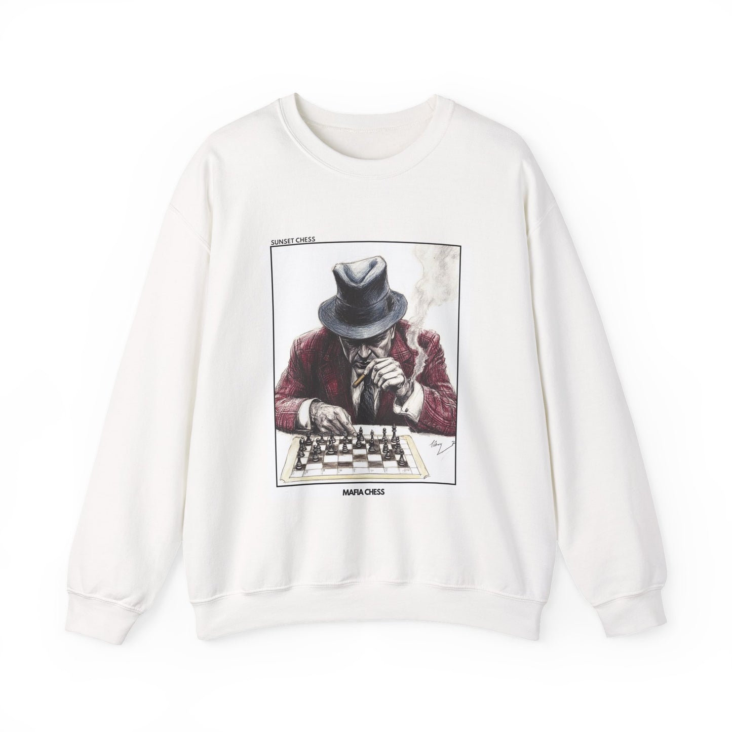 Mafia Chess - White Chess Crewneck Sweater
