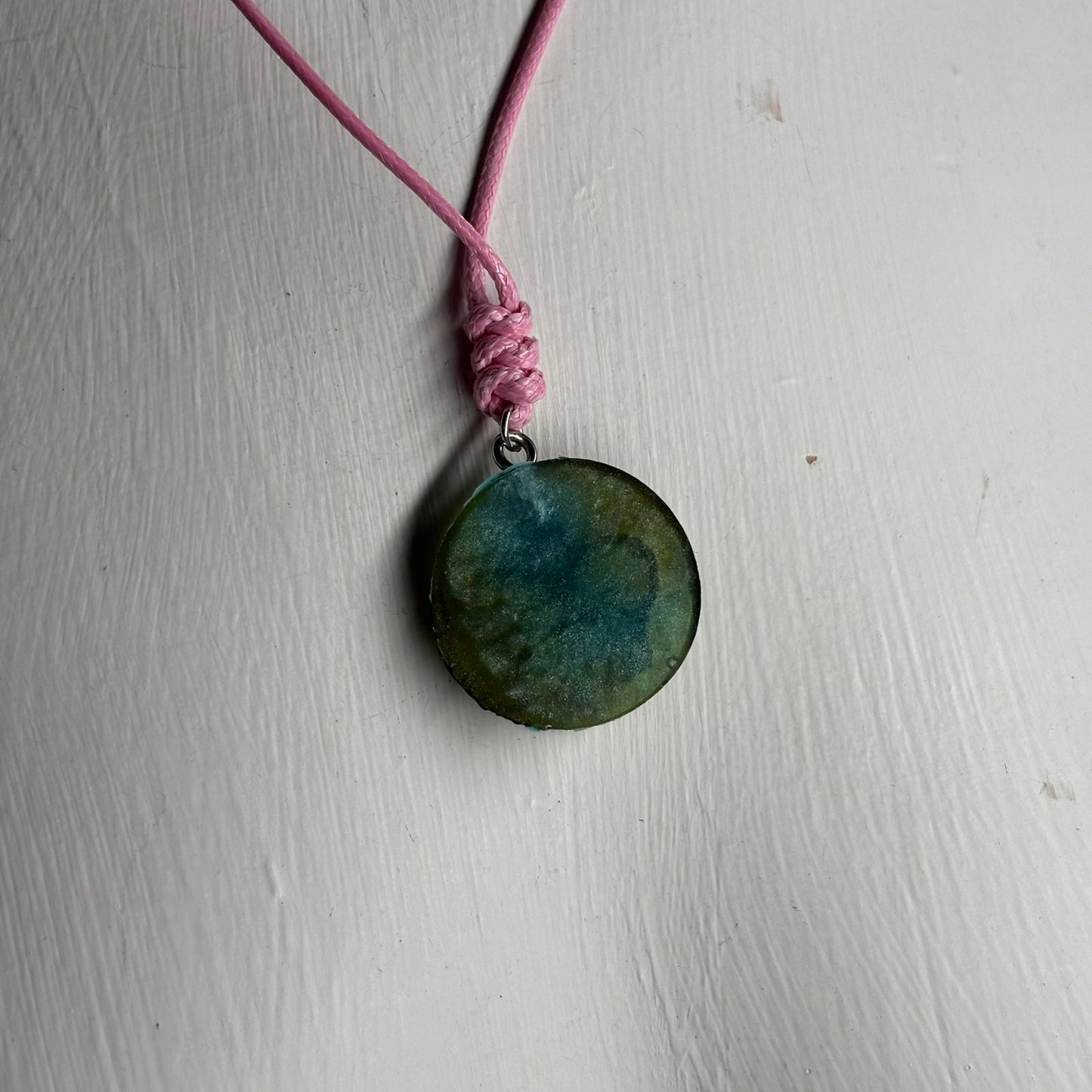 Dark Swamp Green King - Handmade Resin Chess Necklace