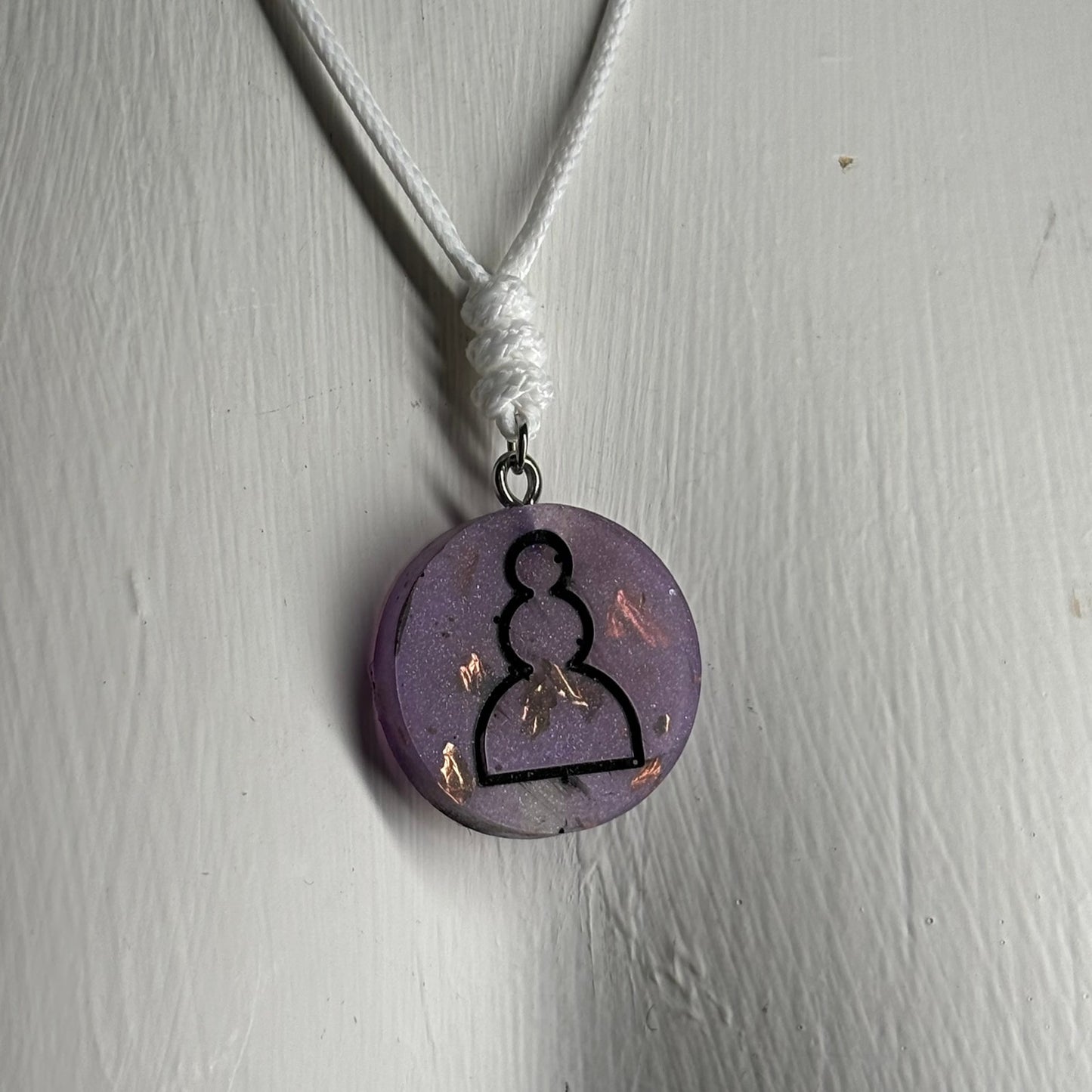 Iced Purple Pawn - Handmade Resin Chess Necklace
