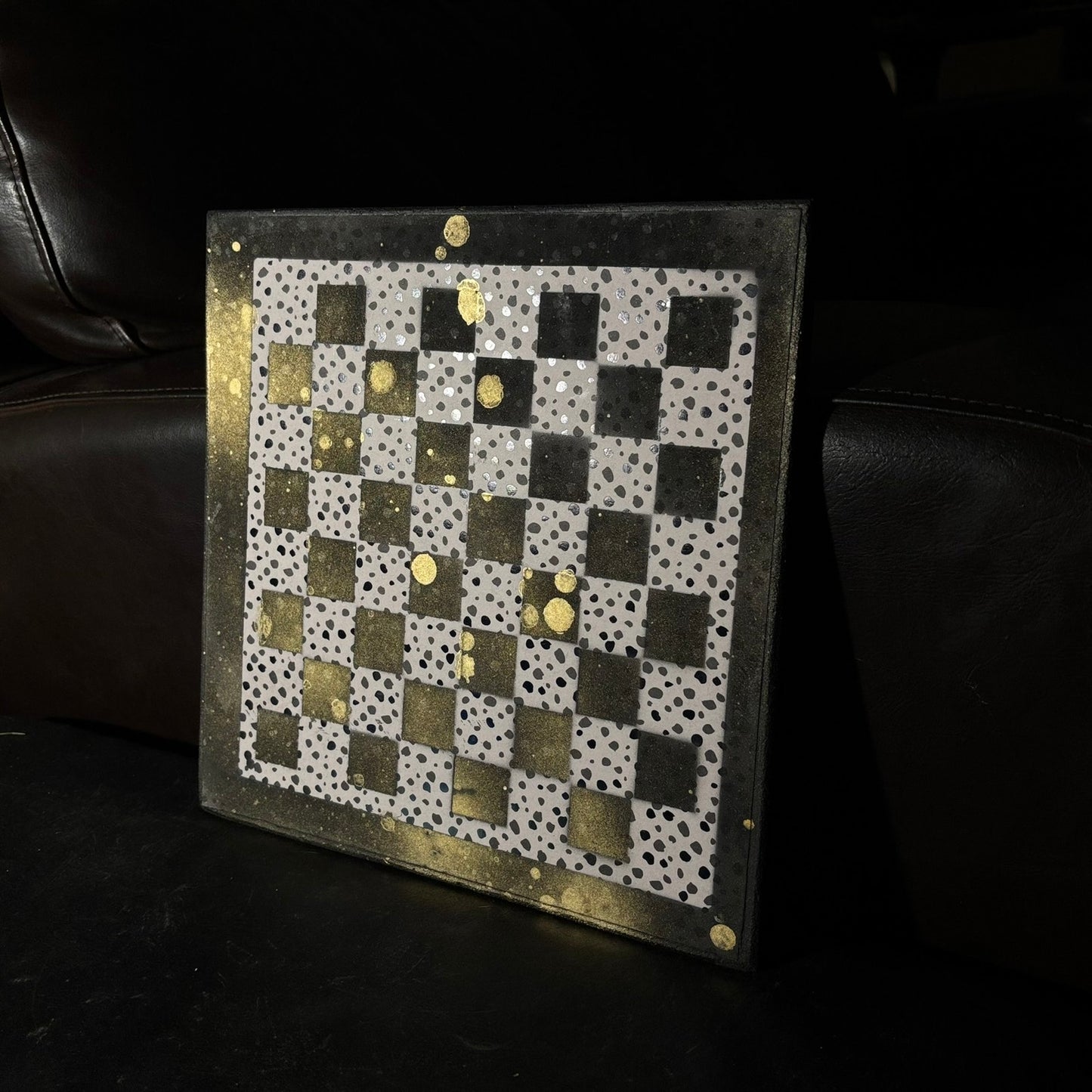 Golden Splatter - Scrapbook Chess Board
