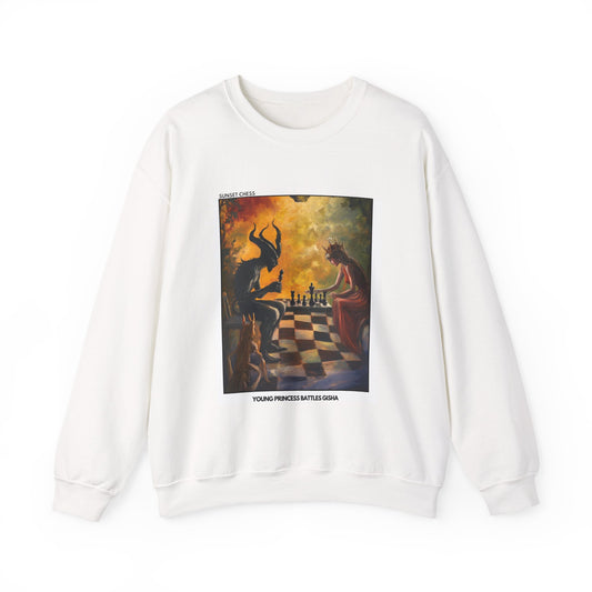 The Princess Battles - White Chess Crewneck Sweater