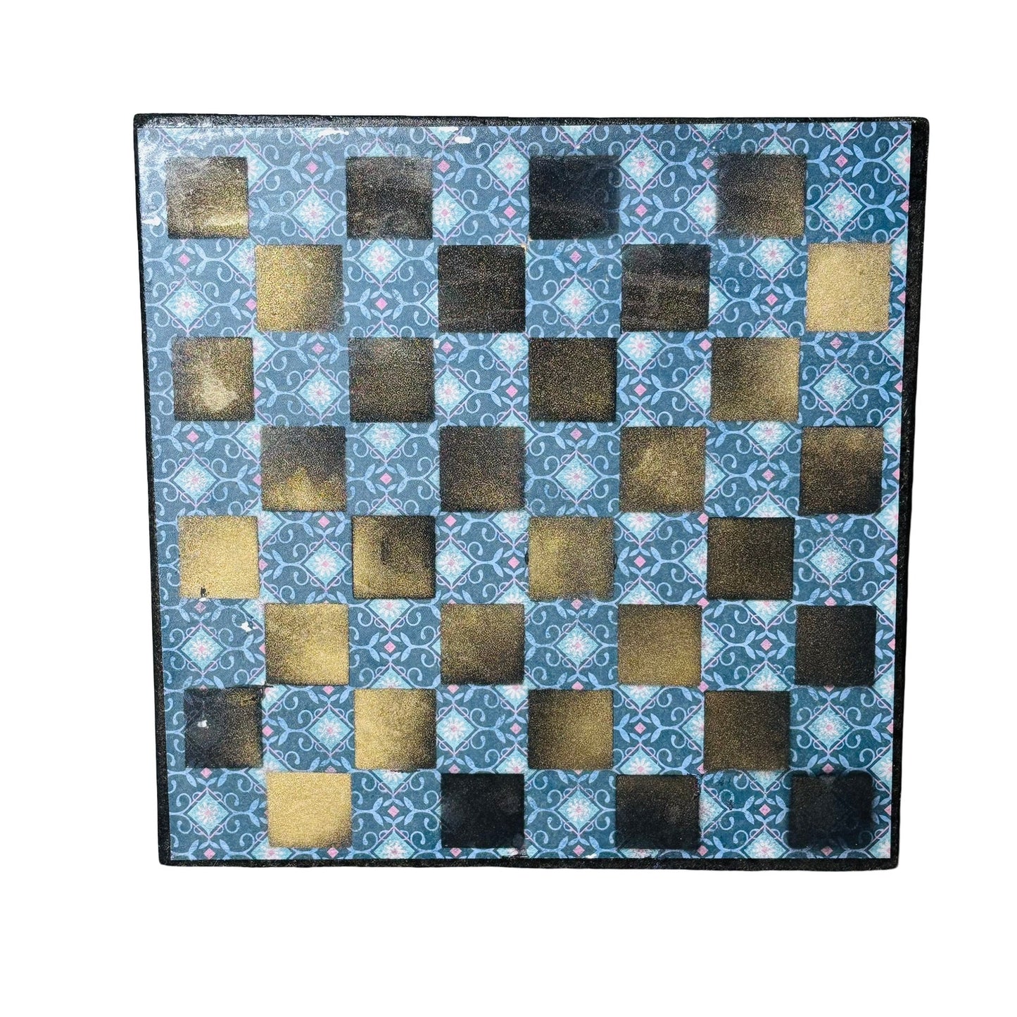 Aqua Blue - Scrapbook Chess Board