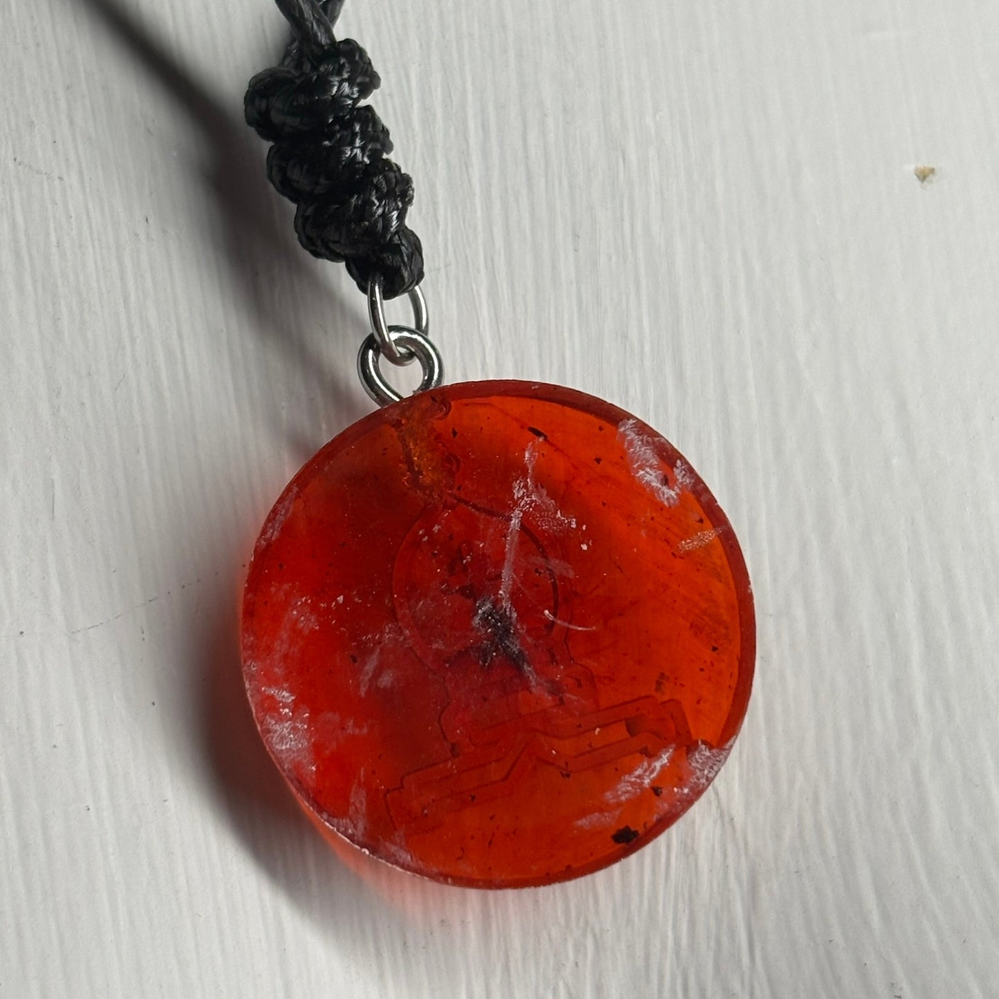 Cherry Red Bishop - Handmade Resin Chess Necklace