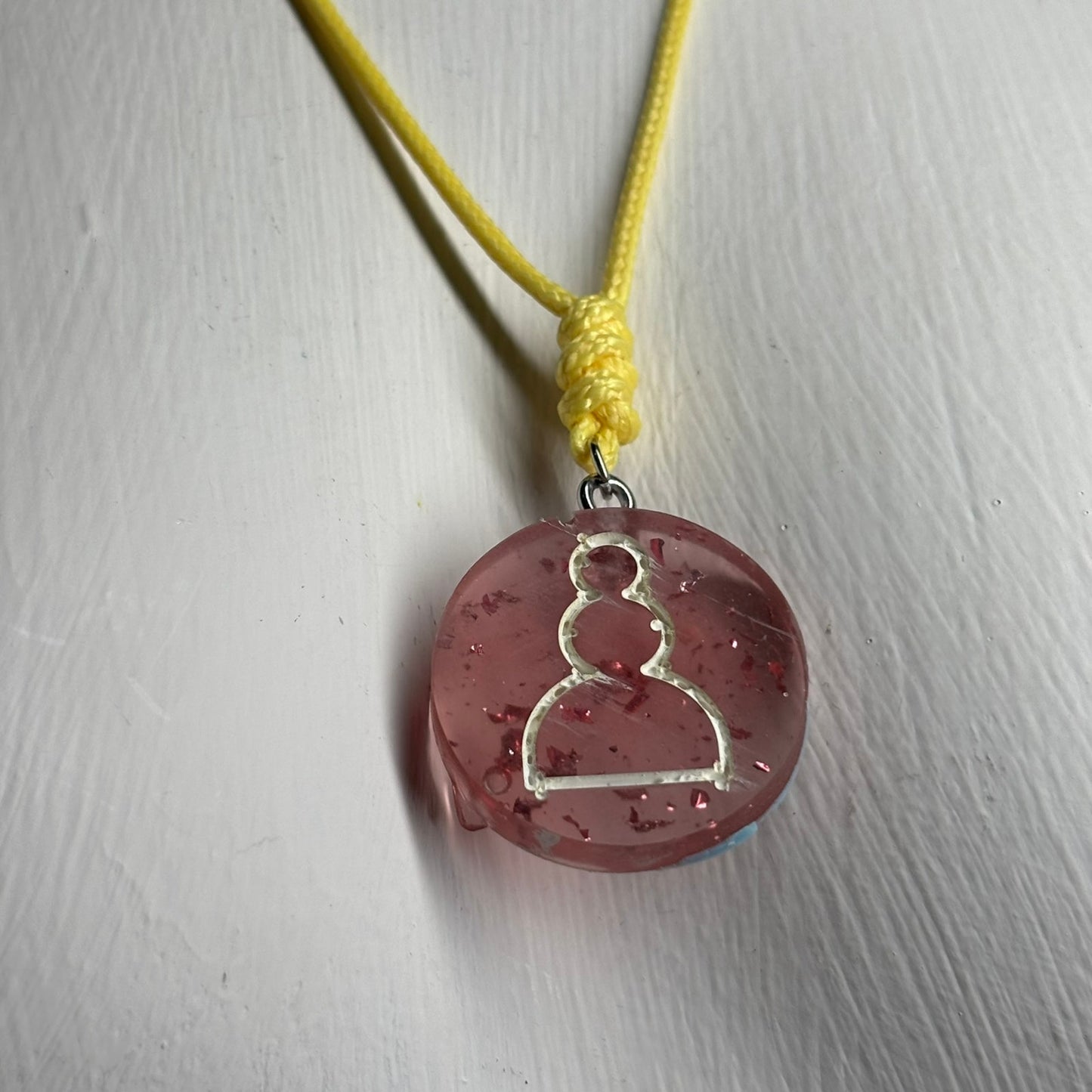 Steam Red Pawn - Handmade Resin Chess Necklace