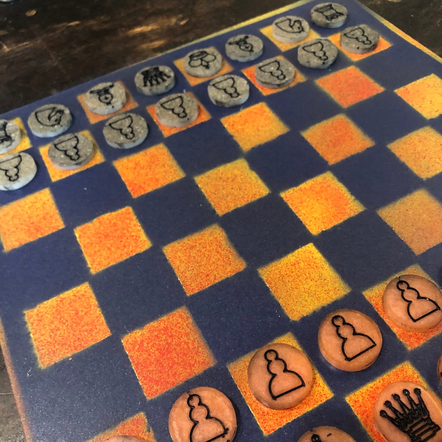 Spooky Purple - Painted Chess Set