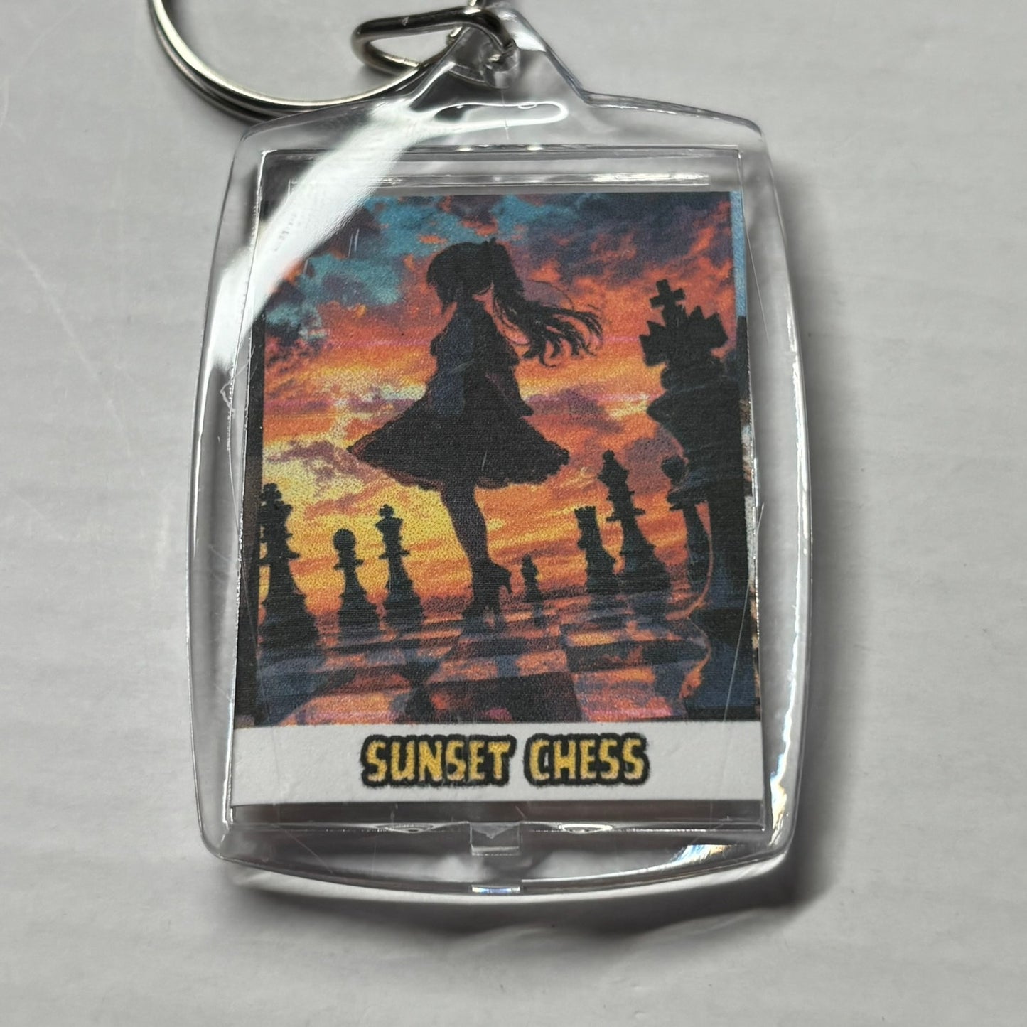 Sunset Dance - Chess  Photo Keychain