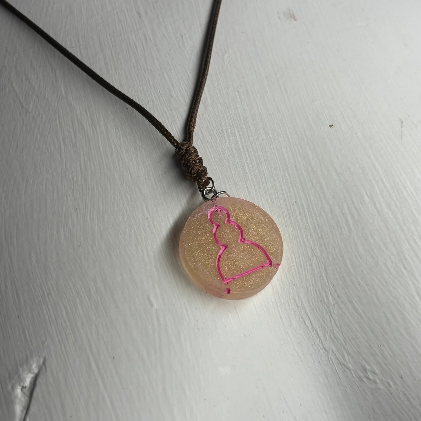 Classic Pink Pawn - Handmade Resin Chess Necklace