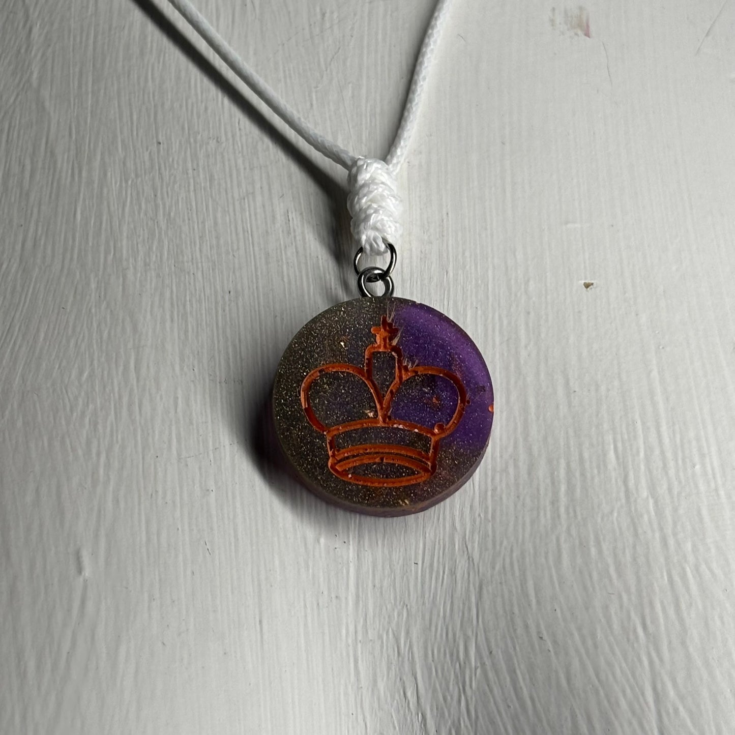 Creepy Purple King - Handmade Resin Chess Necklace