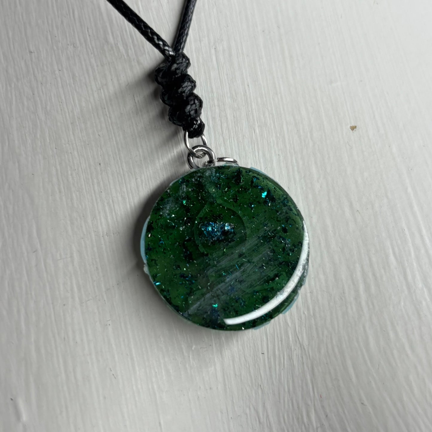 Mystic Blue Bishop - Handmade Resin Chess Necklace