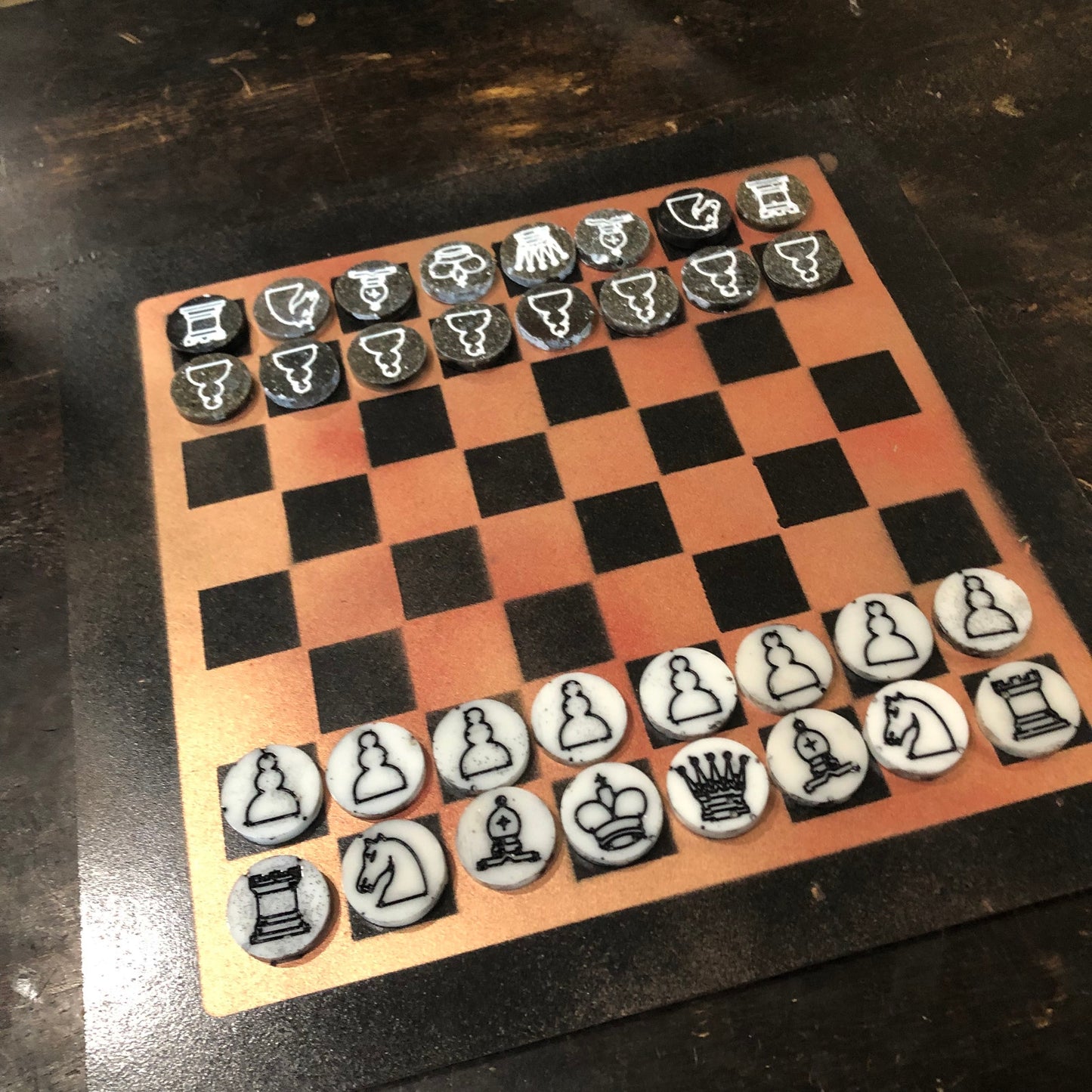 Chrome Orange - Painted Chess Set