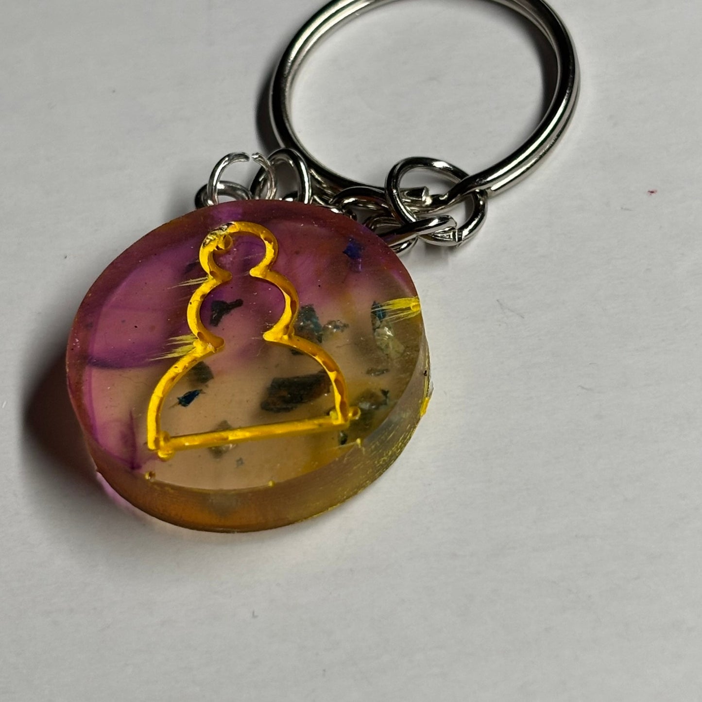 Pink Yellow Pawn Mesh - Handmade Resin Keychain