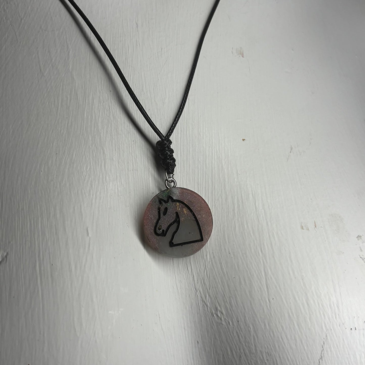 Enmeshed Knight - Handmade Resin Chess Necklace