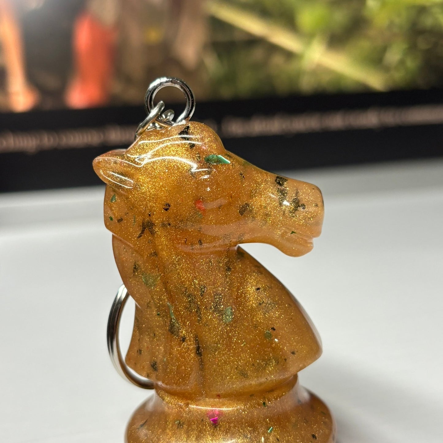 Spotted Royal Yellow Knight - Handmade Resin Keychain - Large Edition