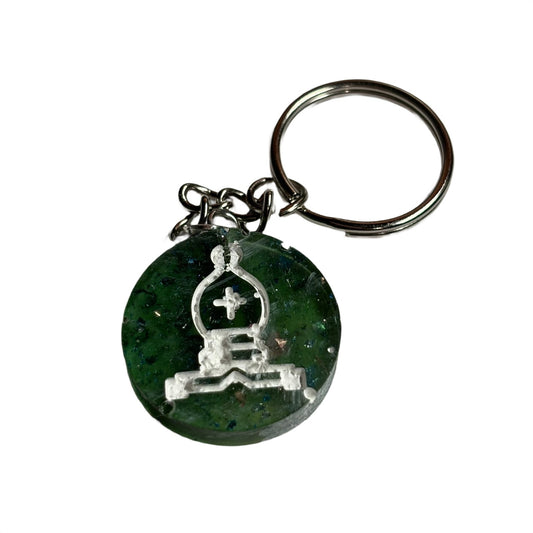 Emerald Green Bishop Handmade Resin Keychain - Flat Edition