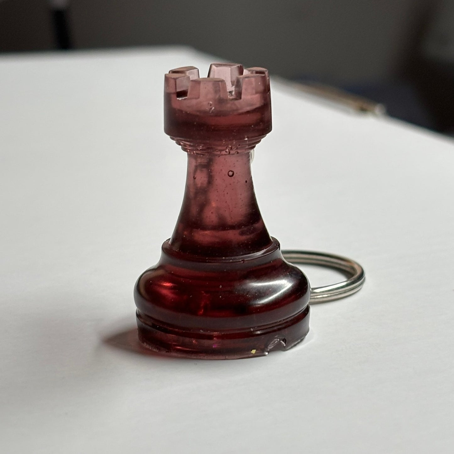 Translucent Violet Rook - Handmade Resin Keychain