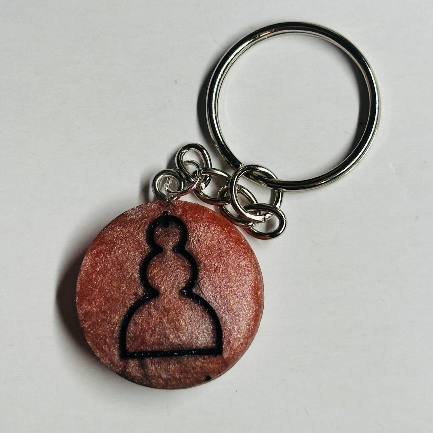 Dark Peach Pawn - Handmade Resin Keychain