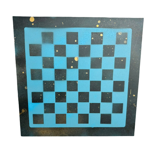 Chinese Golden Blue - Painted Chess Board