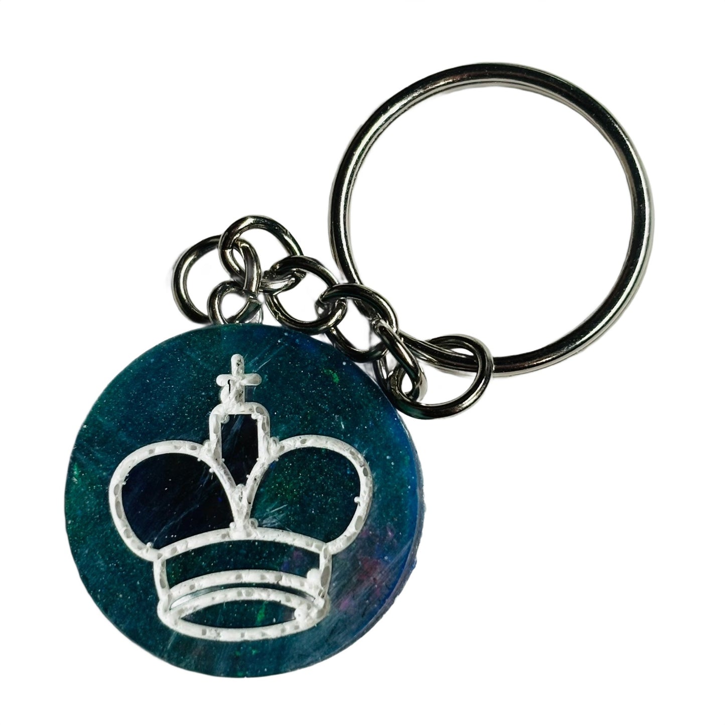 Bluish Green King - Handmade Resin Keychain