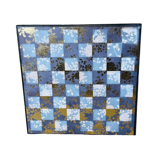 Vintage Golden Blue - Scrapbook Chess Board