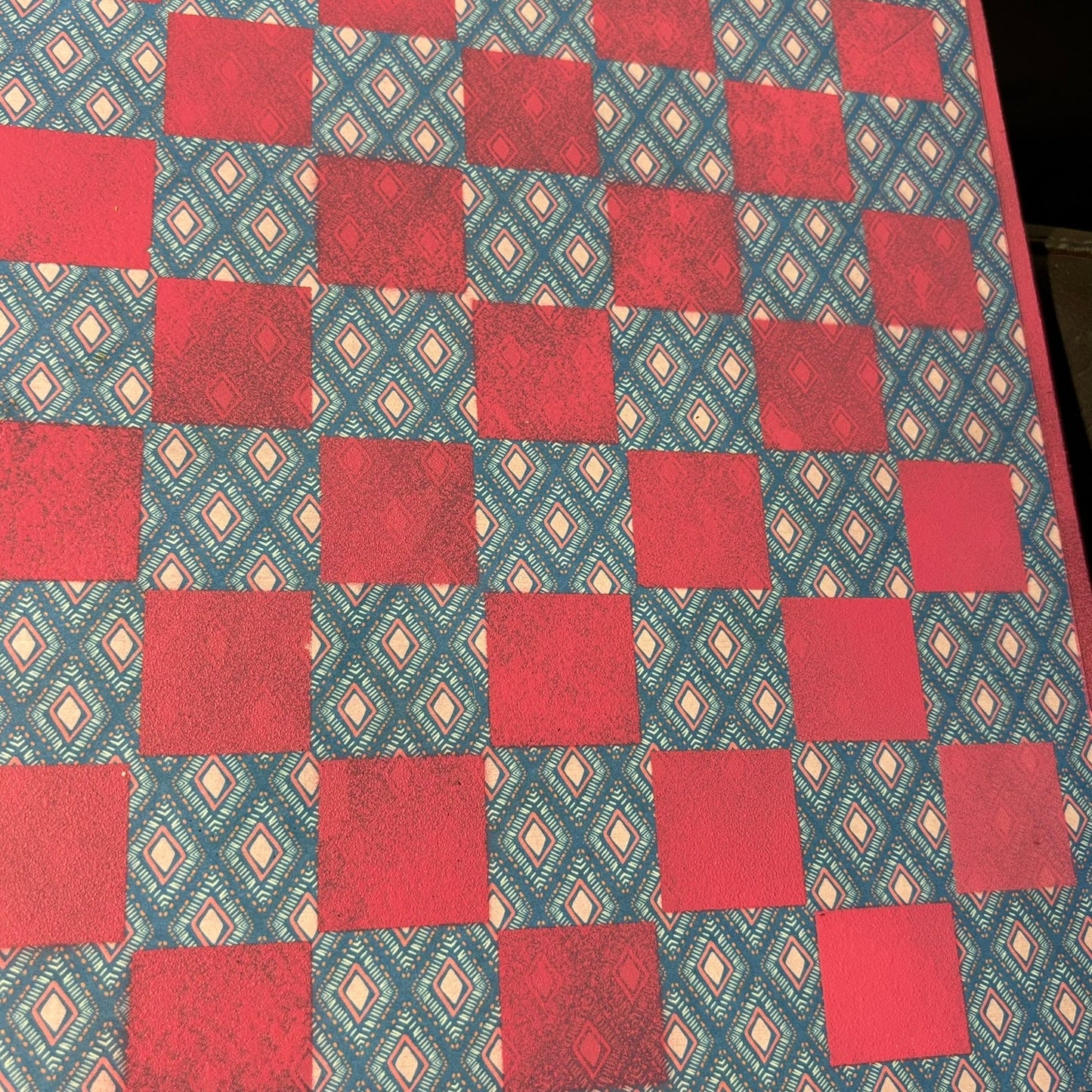 Pink & Blue Pattern - Scrapbook Chess Board