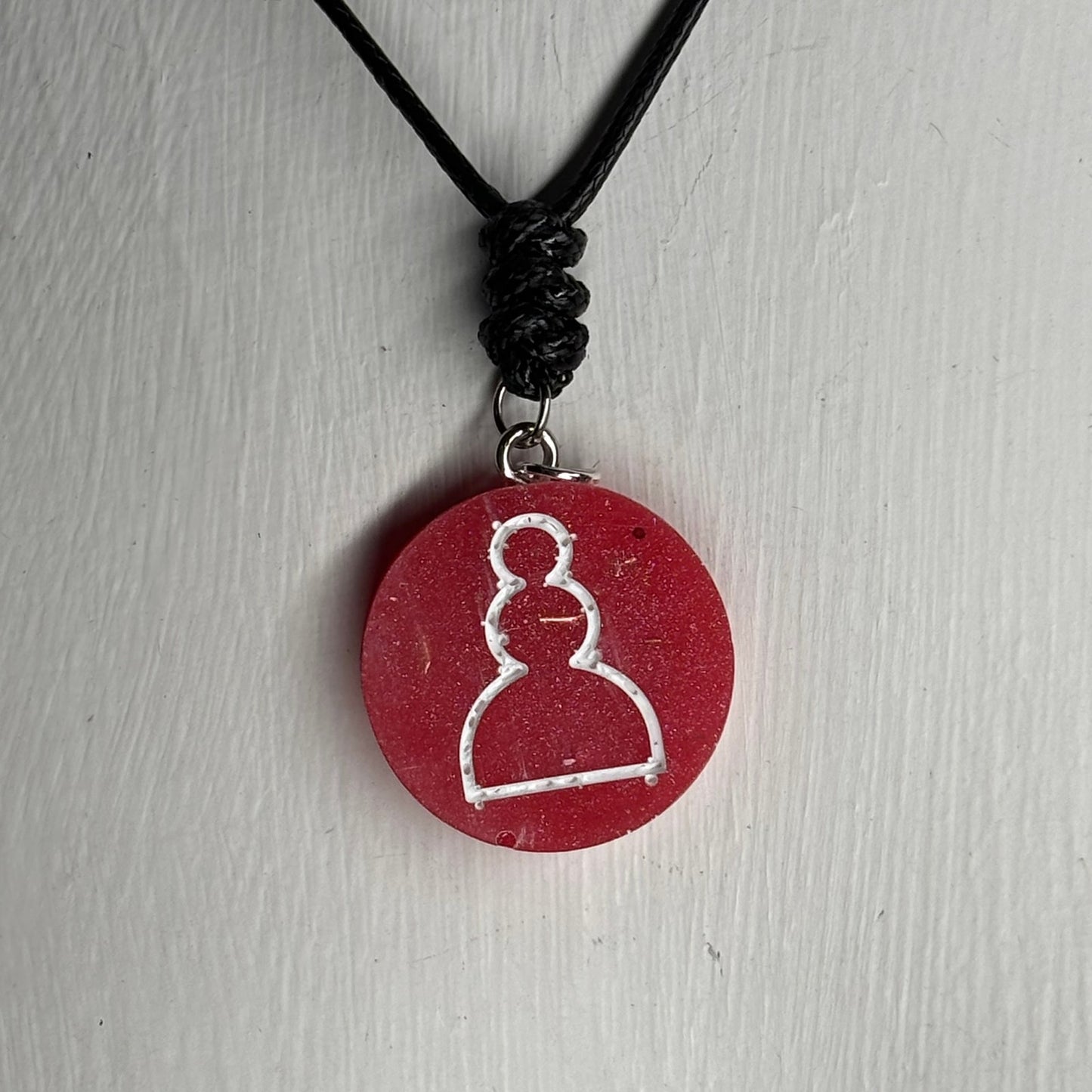 Red Pawn - Handmade Resin Chess Necklace