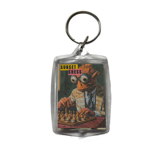 Orange Lizard - Chess  Photo Keychain