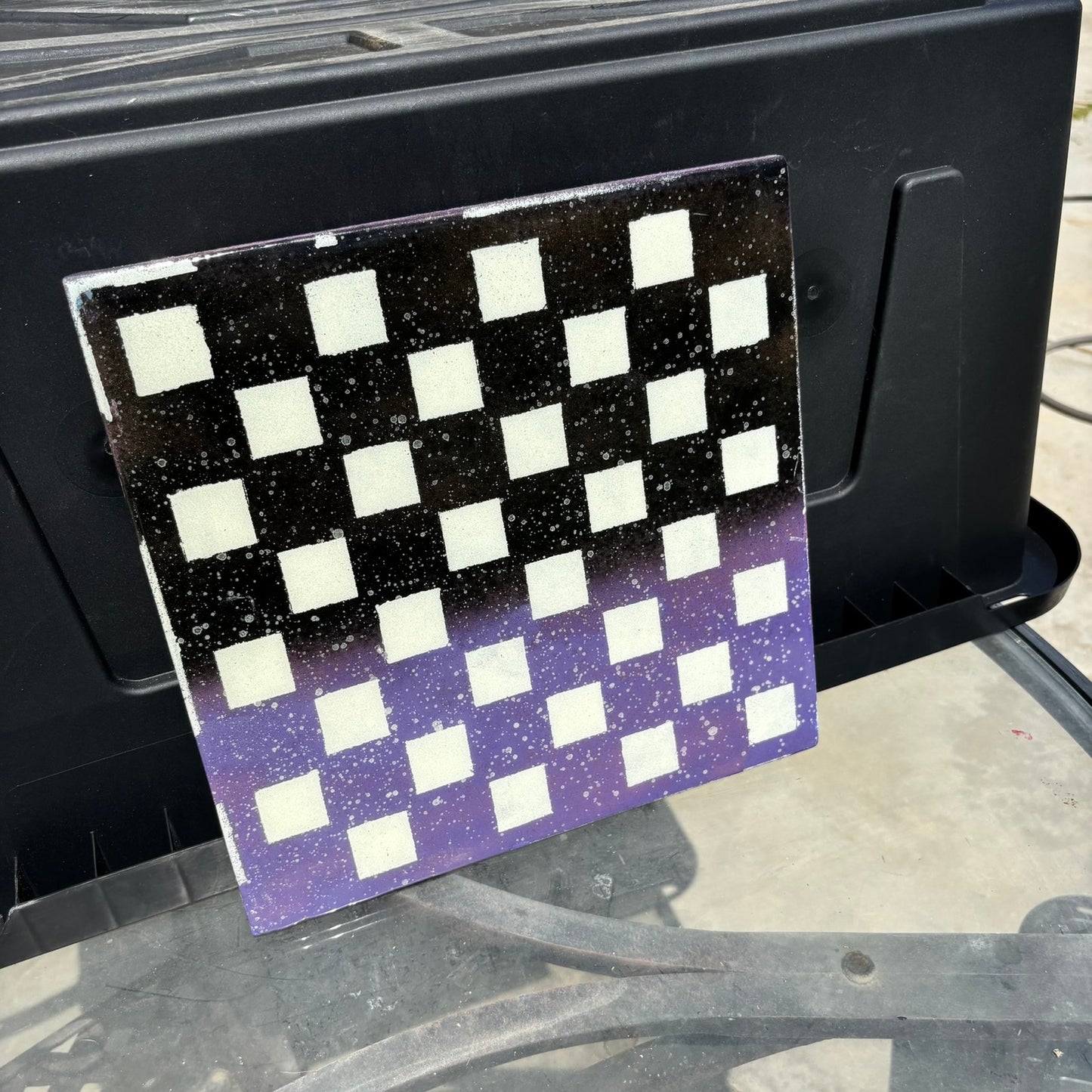 Black Purple Mix - Resin Coated Chess Board