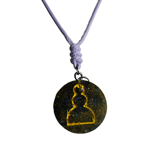 Dark Green Pawn - Handmade Resin Chess Necklace
