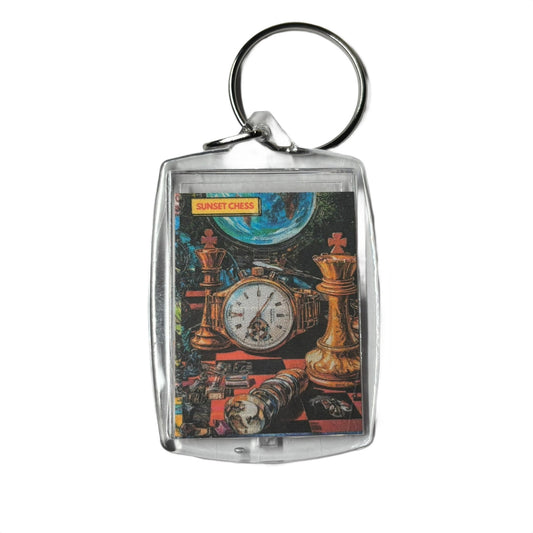 A Game Of Time - Sunset Chess Photo Keychain