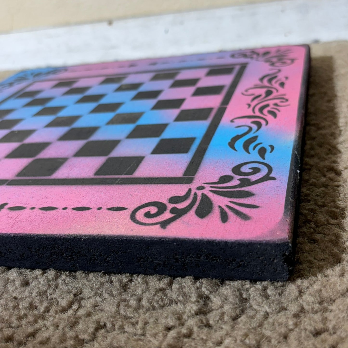 Purple Space Mesh - Painted Chess Board
