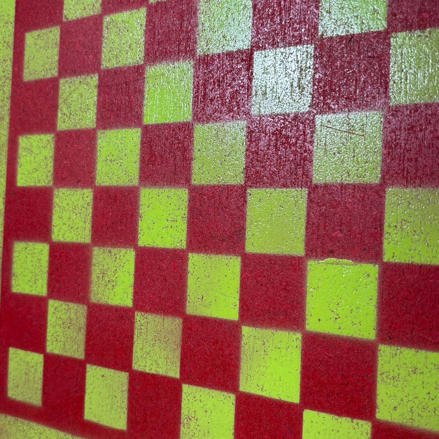 Neon Green & Red - Painted Chess Board