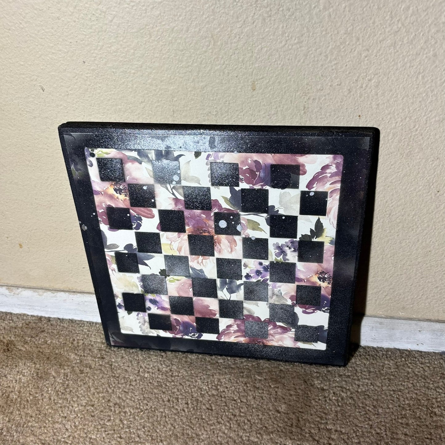 Chrome Mist Budding Flowers - Scrapbook Chess Board